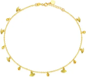 Solid 18K Real Gold Anklets for Women, Yellow Gold Dangling Star Ankle Bracelet Jewelry Anniversary Birthday Gift for Her, Mom, Wife, 8"-9"(Adjustable)