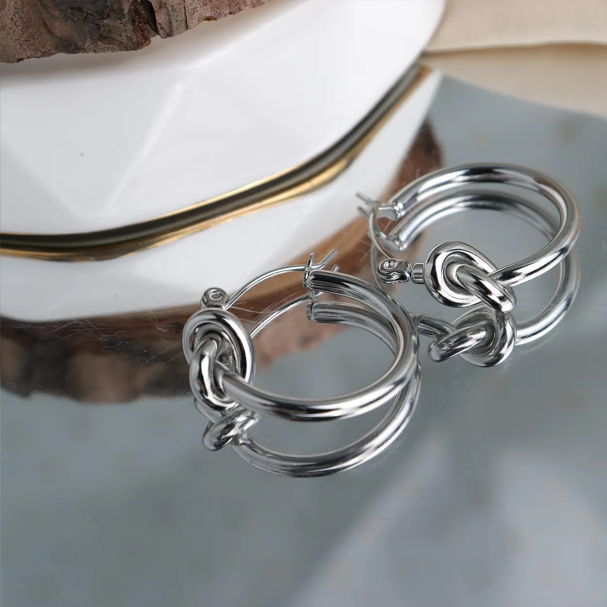 Sonateomber Chunky Gold Hoop Huggie Earrings for Women  Large Sparkly Rhinestone Crystal Circle Hoops Hypoallergenic Statement Wedding Bridal Prom Jewelry Gift