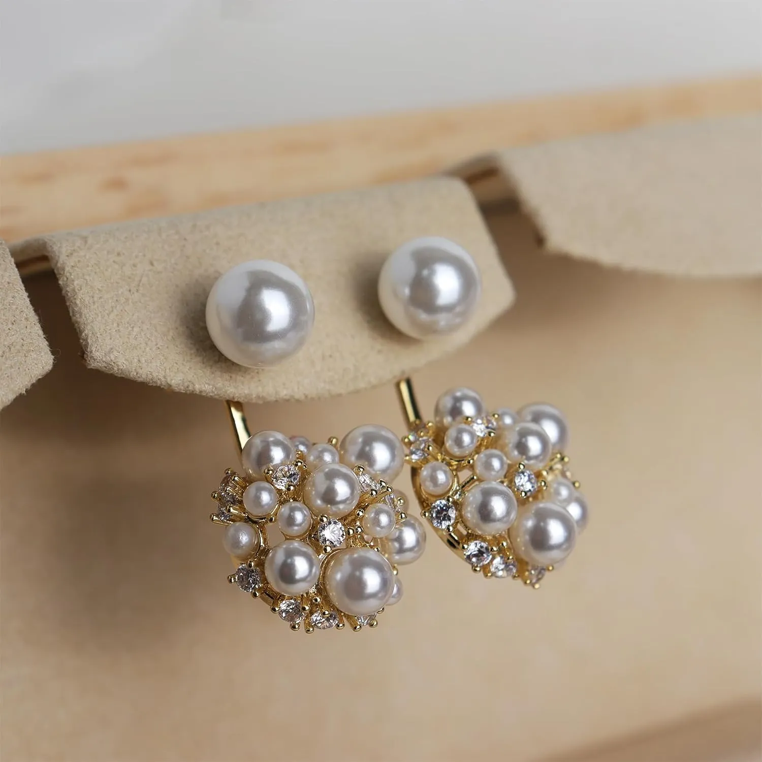 Sonateomber Gold Chunky Dangle Drop Stud Earrings for Women, Valentine Vintage Statement Jacket Dangling Hypoallergenic Earing Jewelry Gift.