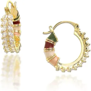 Sonateomber Gold Crystal Hoop Huggie Earrings for Women - Trendy Unique Sparkly Rhinestone CZ Thick Earings Hypoallergenic Wedding Prom Bridal Fashion Fairy Jewelry Gift