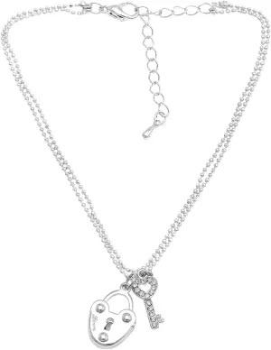 Spinningdaisy Women's Ankle Charm Various Lock and Key Double Line Anklet