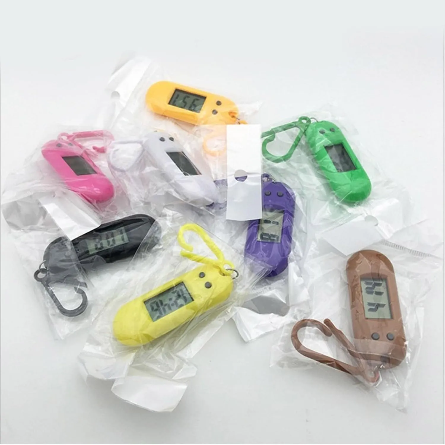 Sporty LED Digital Keychain Pocket Watch Miniature Clock for Students and Kids Practical Travel Backpack