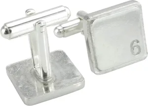 Square Cufflinks with 6 Engraved - 6th Anniversary