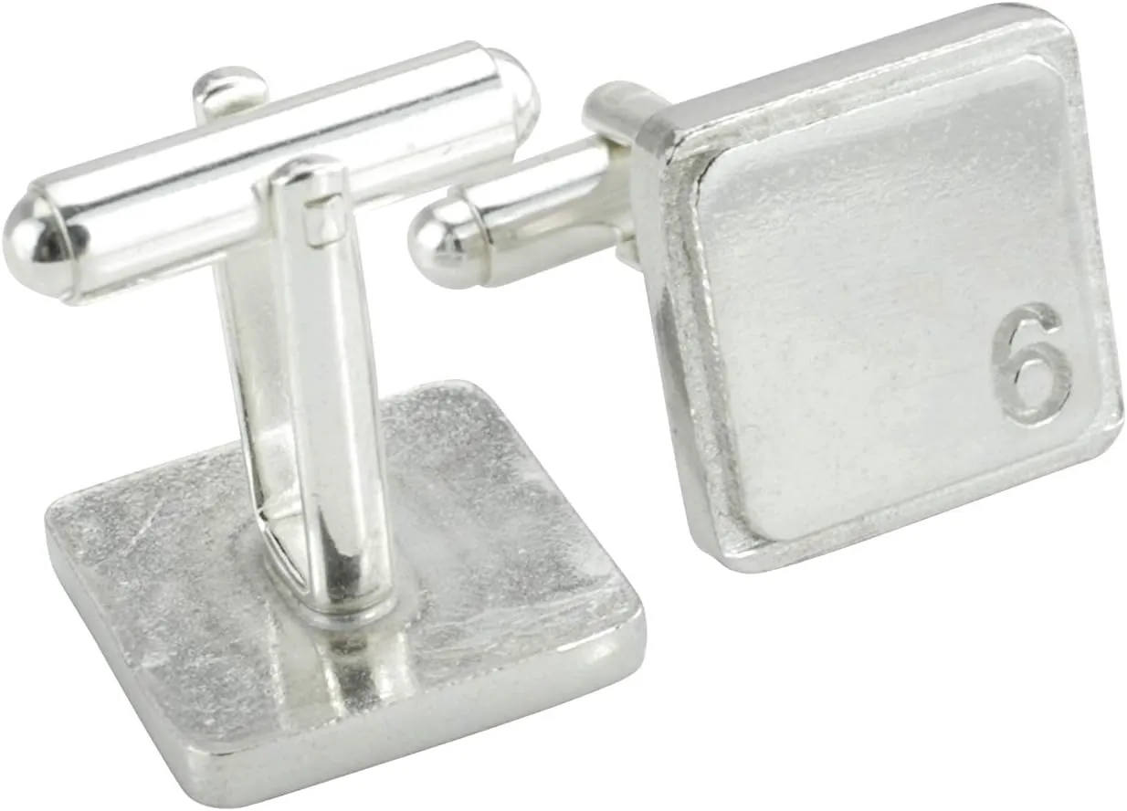 Square Cufflinks with 6 Engraved - 6th Anniversary