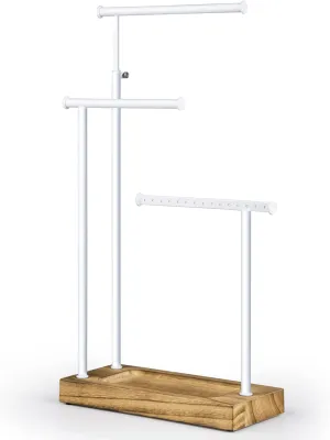 SRIWATANA Jewelry Organizer Display Extra Tall Necklace Holder 3 Tier Jewelry Tree Stand, Gift Idea (Carbonized Black & White)
