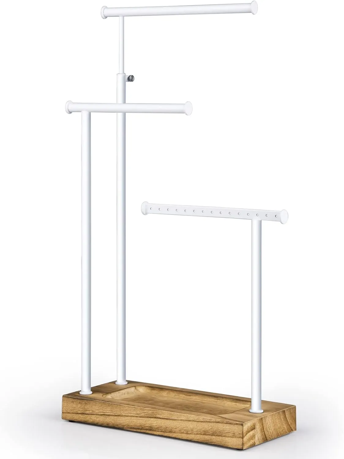 SRIWATANA Jewelry Organizer Display Extra Tall Necklace Holder 3 Tier Jewelry Tree Stand, Gift Idea (Carbonized Black & White)