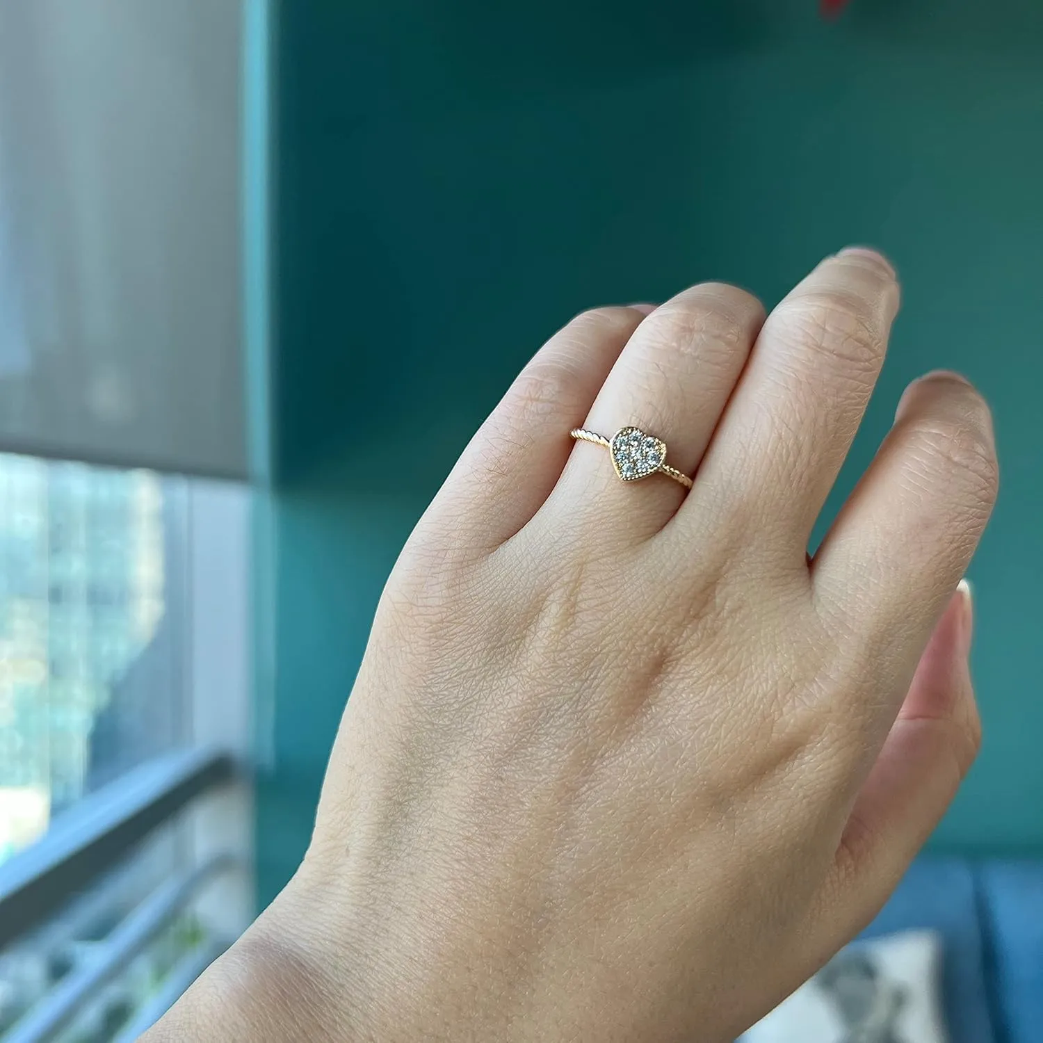 Stackable Rings for Women Cable Design in 18k Gold Plating, Statement Ring for Women Gift