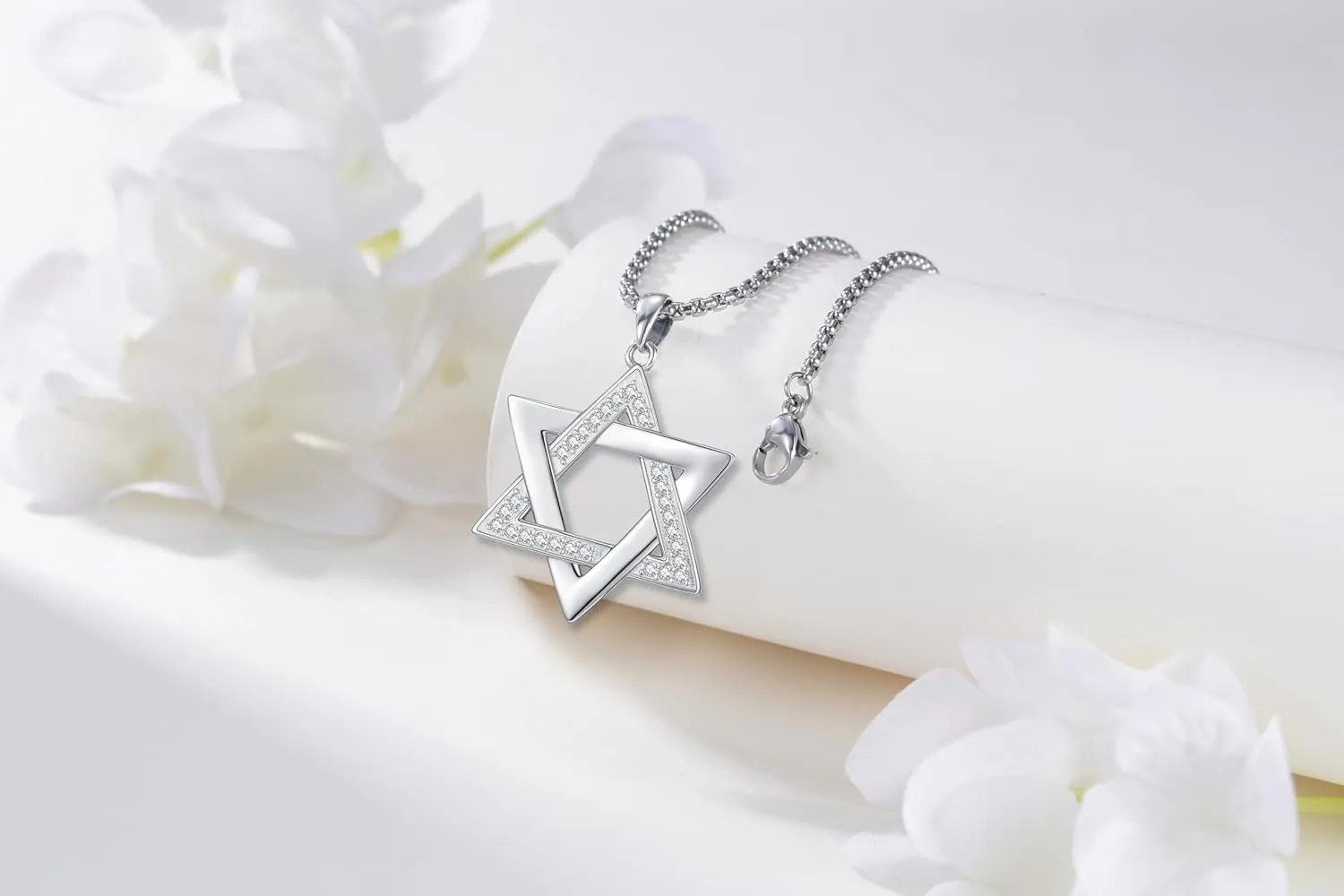 Star of David Necklace for Women Men 925 Sterling Silver Celtic Jewish Star Necklace Pendant Religious Amulet Jewelry Gifts