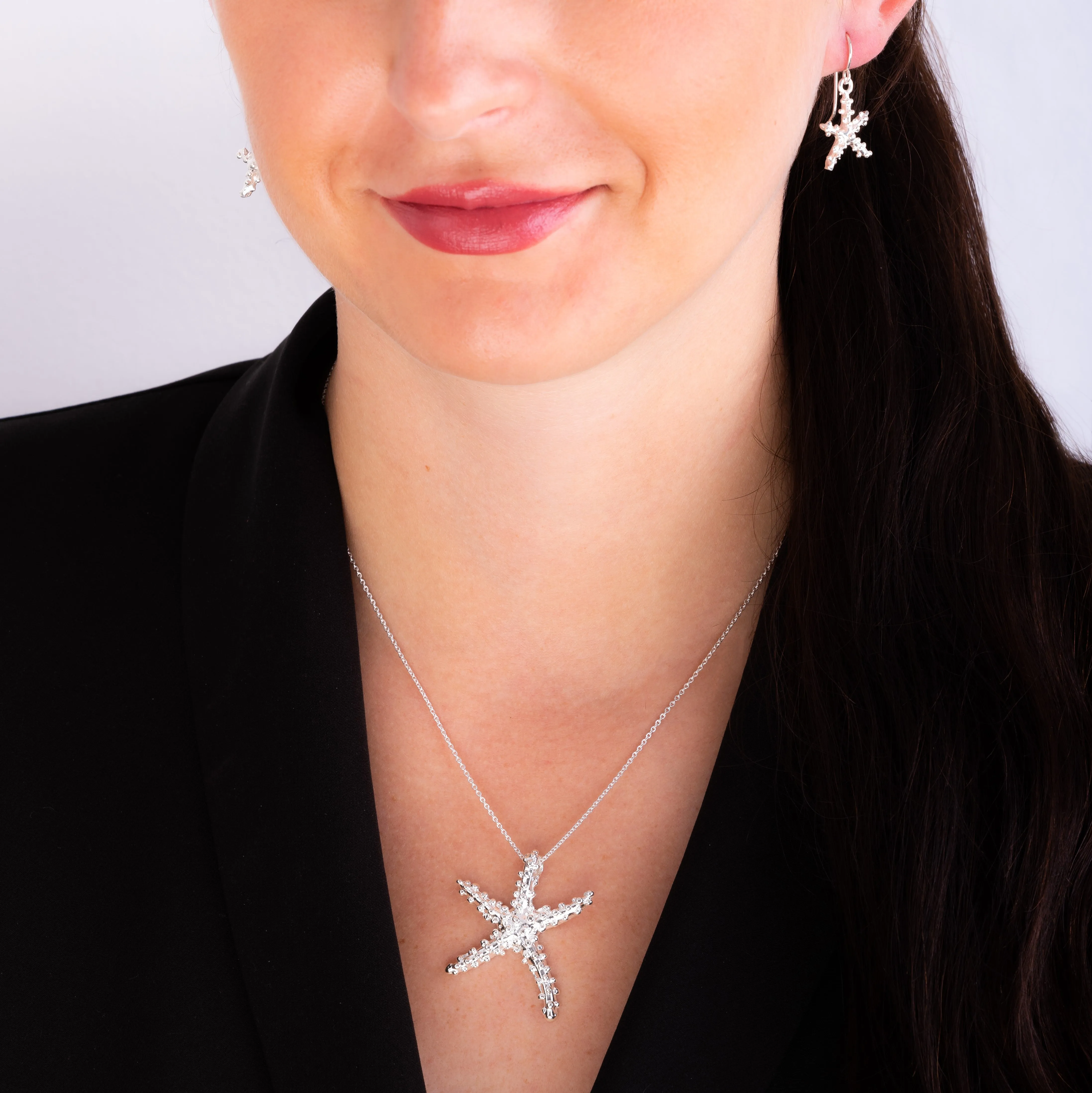 Starfish 925 Sterling Silver Dangle Earrings