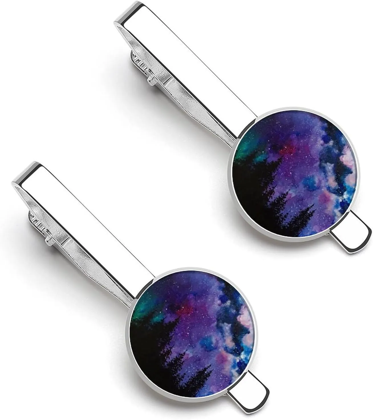 Starry Space Tie Clips for Men Stylish Neck Tie Bar Ideal Gift for Anniversary Wedding Business