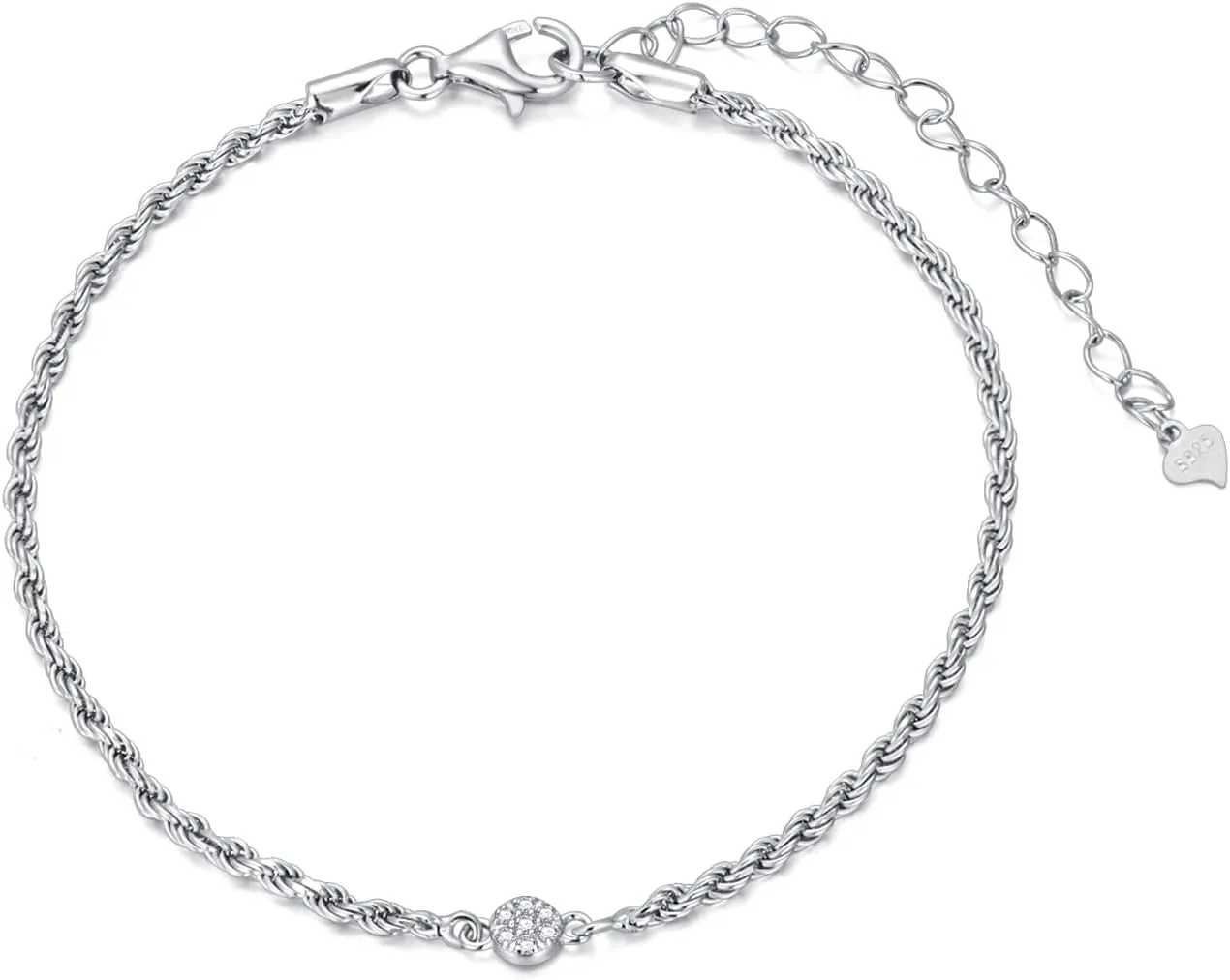 Sterling Silver 0.10 Cttw Real Diamonds Bracelet,Diamond Bracelet For WomenI2-I3 Clarity
