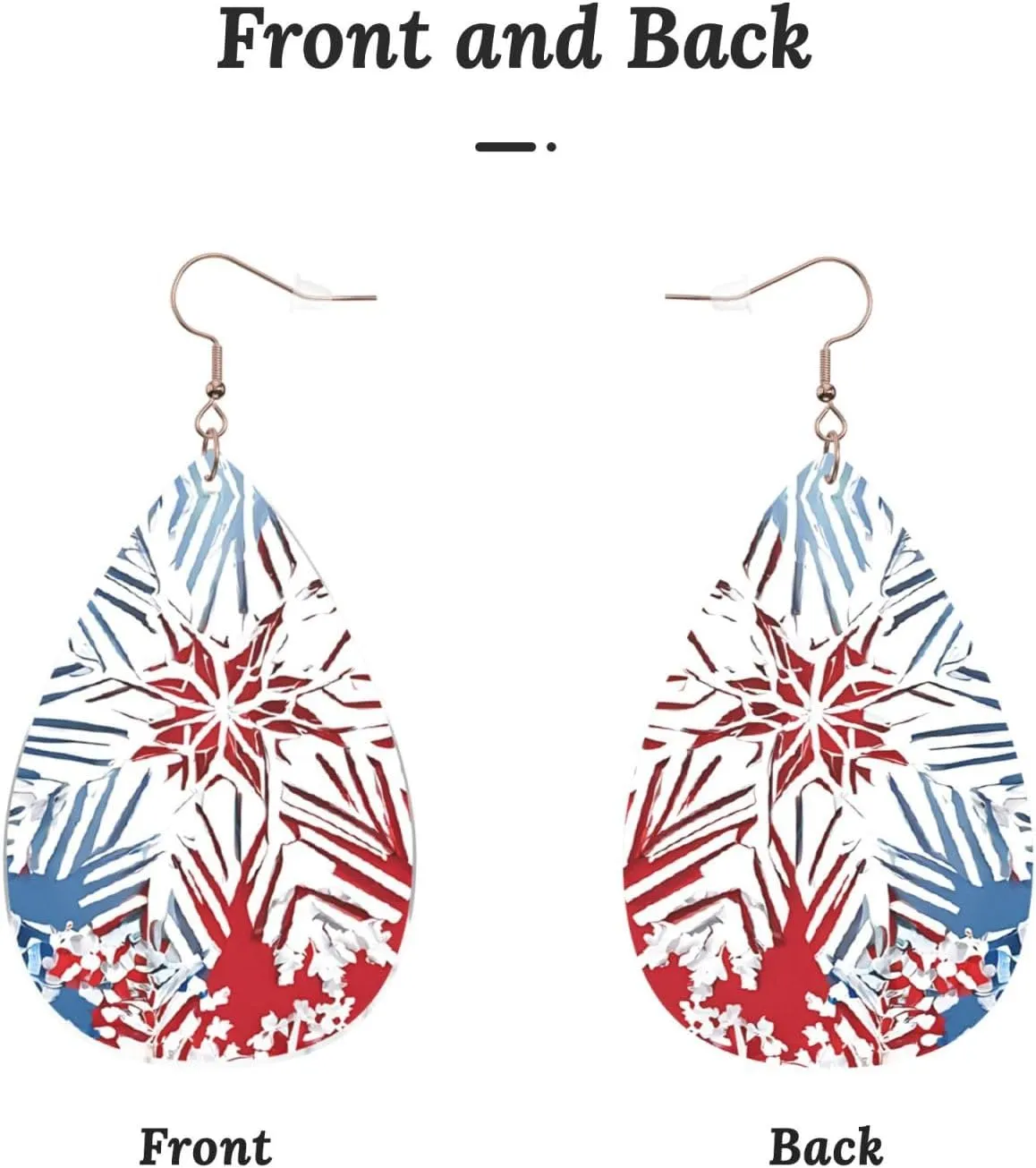 Stylish Drop-Shaped Acrylic Earrings Lightweight Printed Teardrop Dangle Earrings for Women (Glitter Sequin Spot)