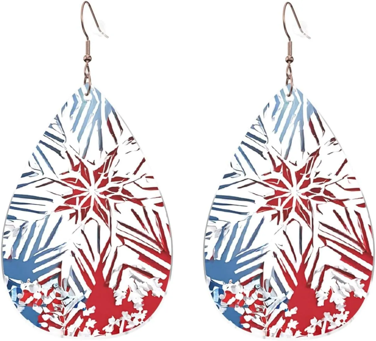 Stylish Drop-Shaped Acrylic Earrings Lightweight Printed Teardrop Dangle Earrings for Women (Glitter Sequin Spot)