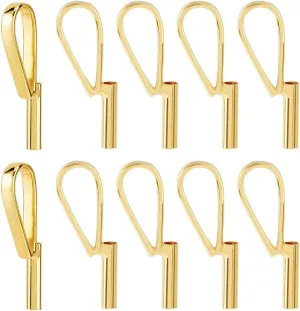 SUPERFINDINGS 10Pcs Vertical Pin to Pendant Brooch Pendant Converters Golden Alloy Brooch Pin to Necklace Keychain Converters Tube Design with Bail Convert for Necklace Keychain Hair Rope