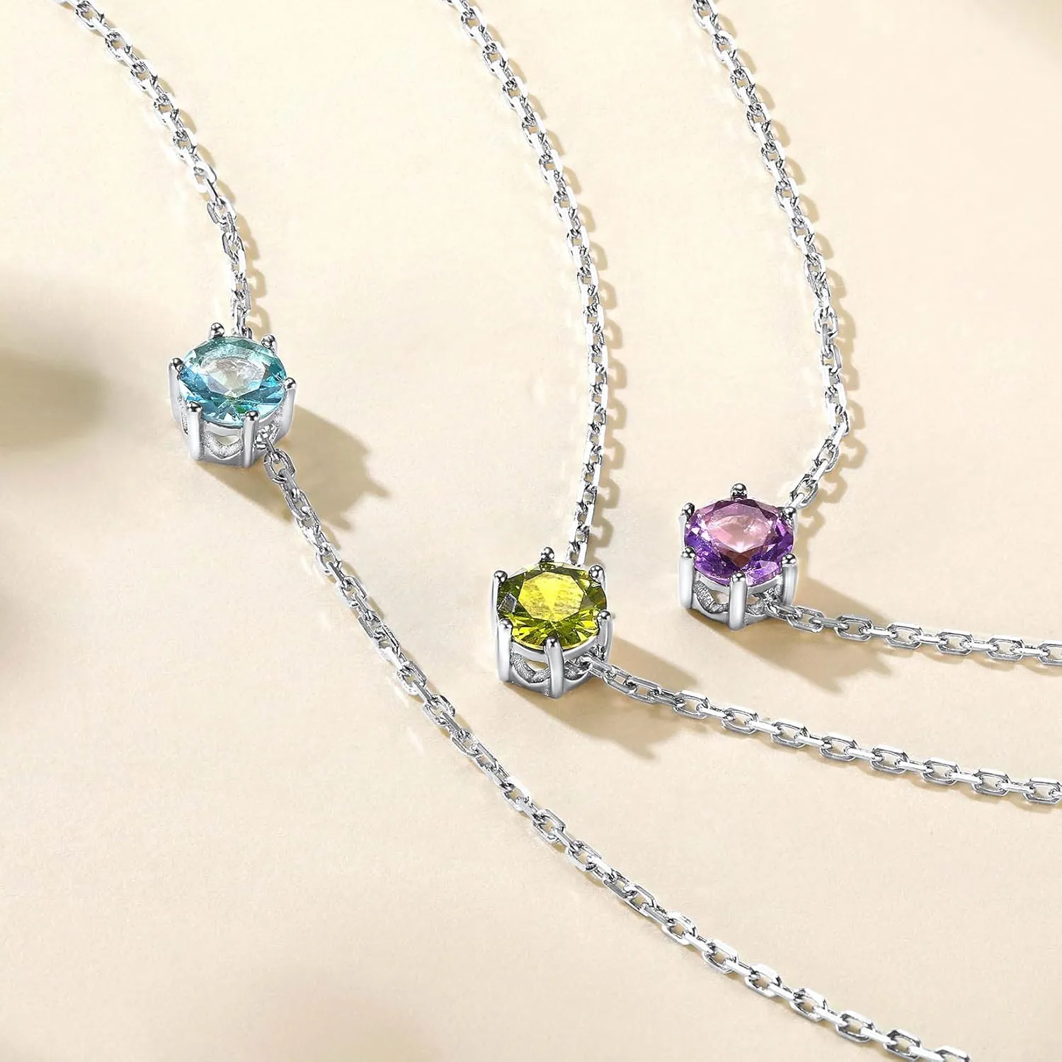 Suplight 925 Stelring Silver Birthstone Crytal Anklet, Dainty Chain Anklet Bracelets for Women (with Gift Box)