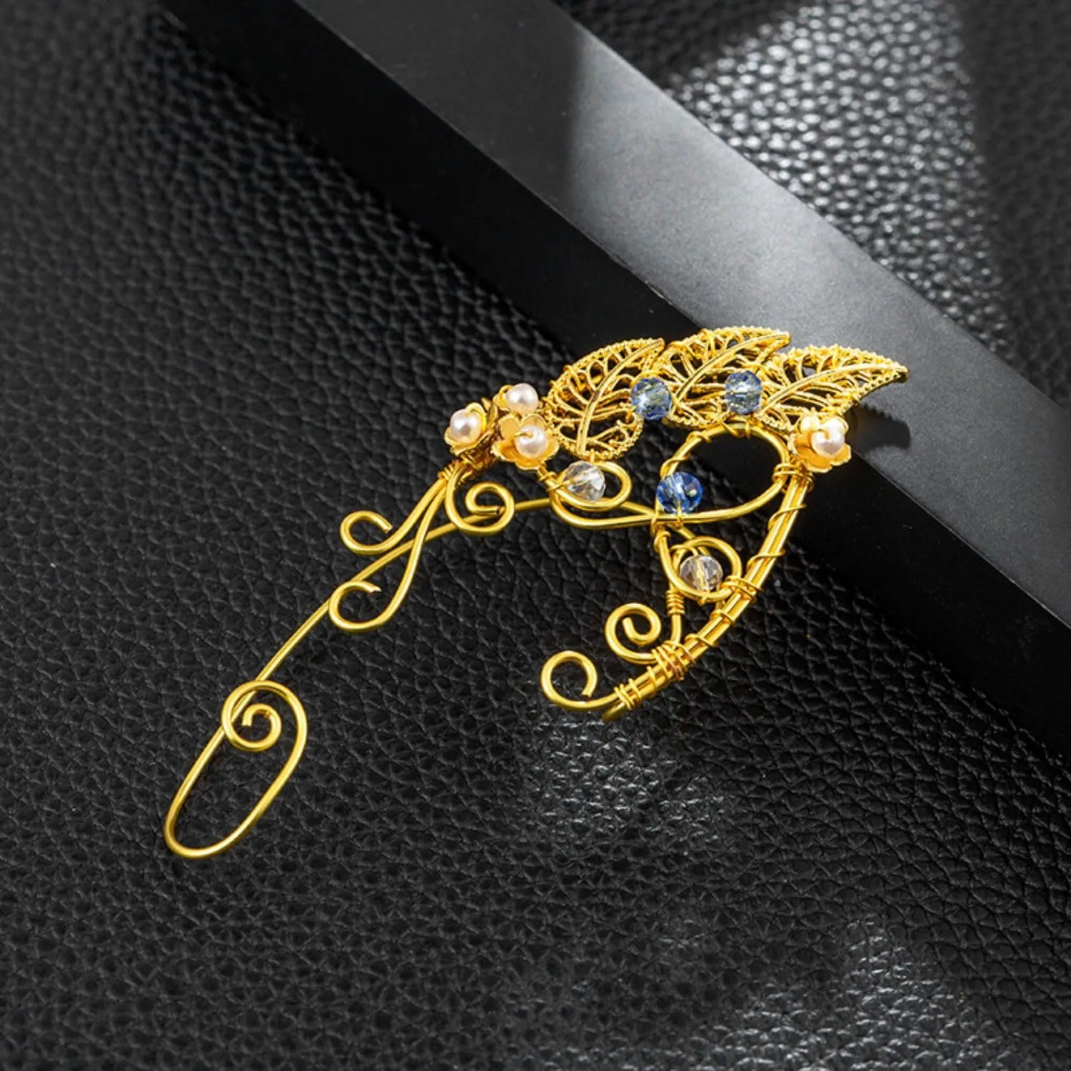 Tassel Elf Earrings No Pierced Fairy Ear Cuffs Butterfly Ear Cuffs Flower Earrings Cuff for Women Cosplay Costume Accessories