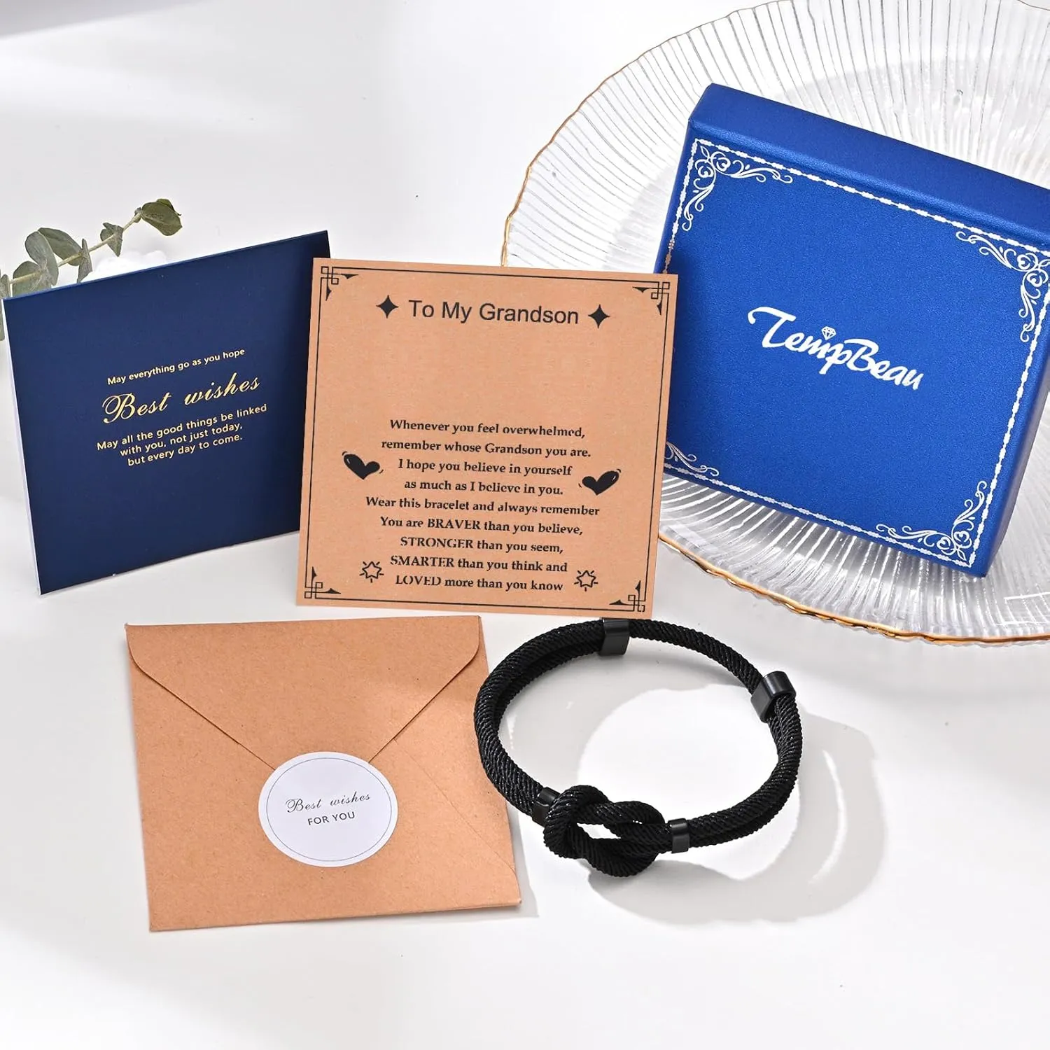TempBeau Love Knot Bracelet Gifts for Men - Braided Cord Rope Bracelets for Men,String Bracelet with Infinity Knot Anniversary Birthday Graduation Gifts for Men Husband Boyfriend Son Brother