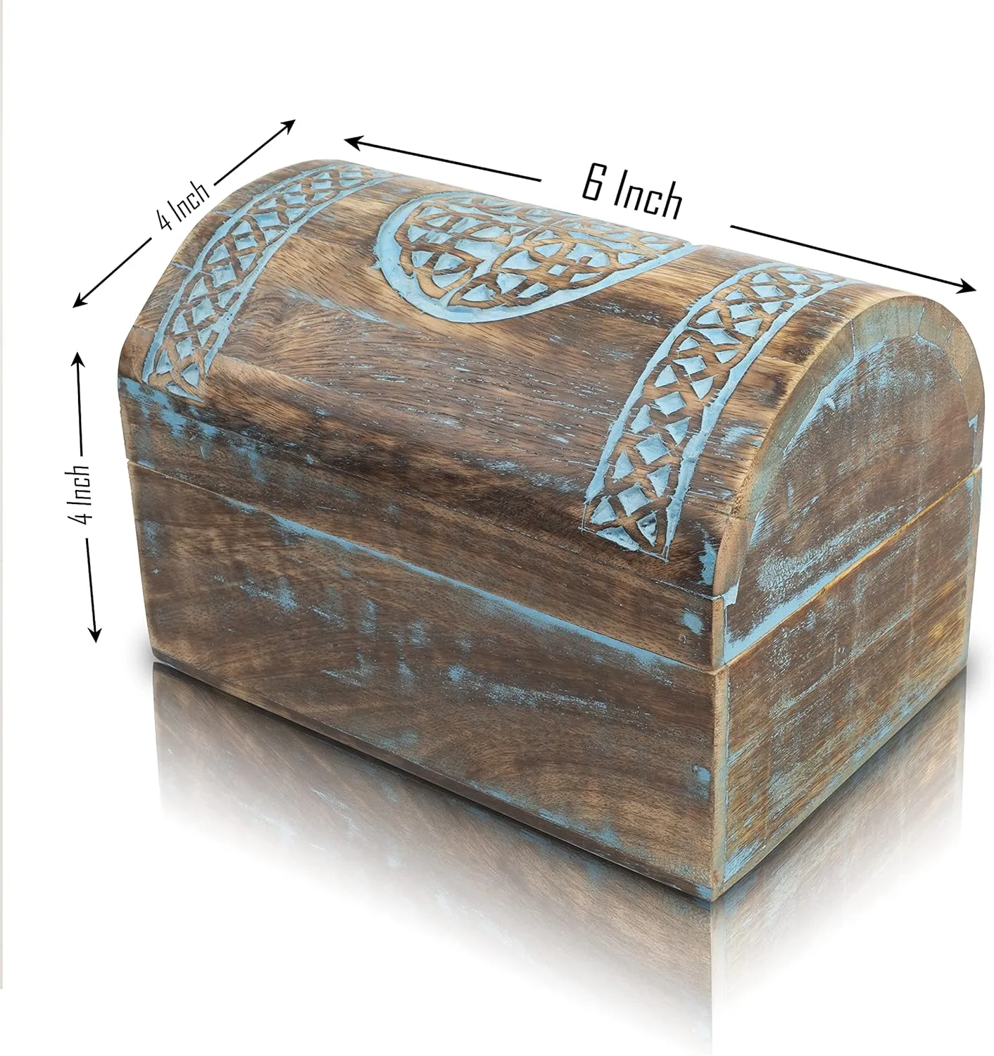 The Great Indian Bazaar Beautiful Birthday Gift Ideas Handmade Decorative Wooden Jewelry Box With Celtic Carving Jewelry Organizer Keepsake Box Treasure Chest Trinket Holder Watch Box Storage Box