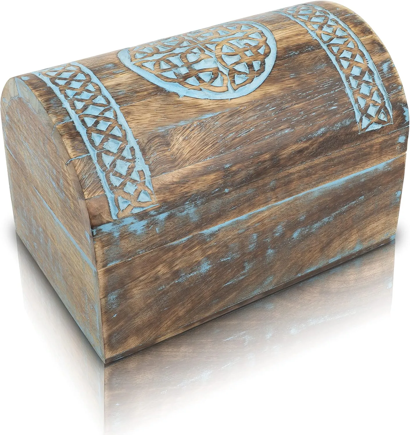 The Great Indian Bazaar Beautiful Birthday Gift Ideas Handmade Decorative Wooden Jewelry Box With Celtic Carving Jewelry Organizer Keepsake Box Treasure Chest Trinket Holder Watch Box Storage Box