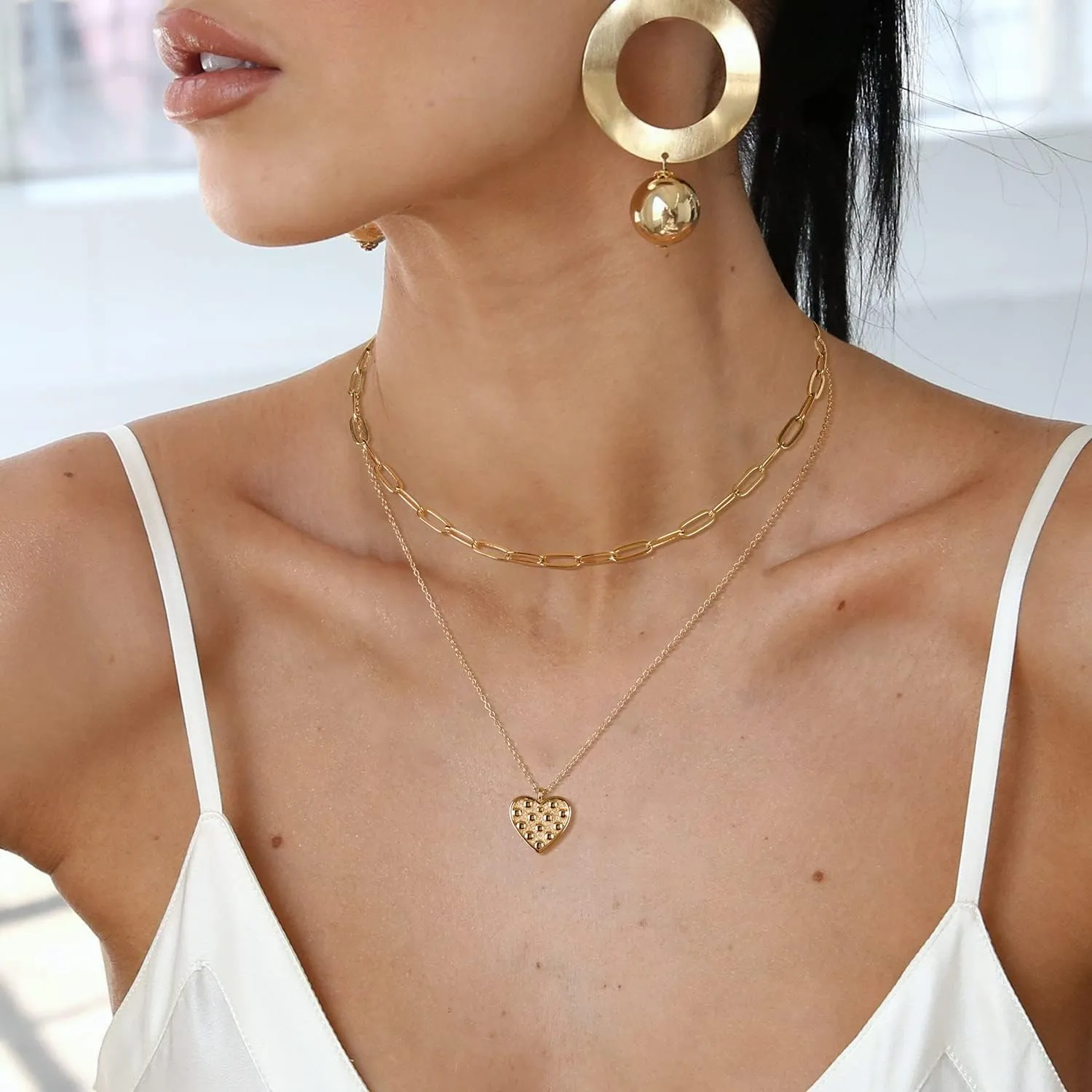 VACRONA Dainty Gold Lock Initial Necklace 18K Gold Plated Initial Padlock Layered Lock Necklace Personalized Monogram Old English Engraved Alphabet Symbol Custom Letter Necklace