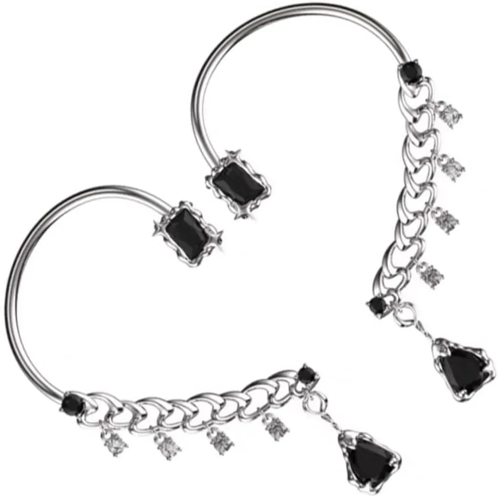 VALICLUD Unique Vintage Metal Ear Climbers Non-piercing Punk Ear Cuff Punk Cartilage Clip Stylish Ear Wraps for Parties