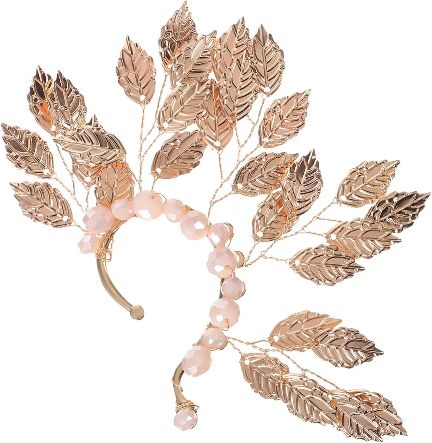 VALICLUD Vintage Leaf Crystal No Piercing Ear Cuff Clip Earring Retro Female Cuff Wrap Jewelry for Left Ear Stylish Non Pierced Ear Accessory Outfit