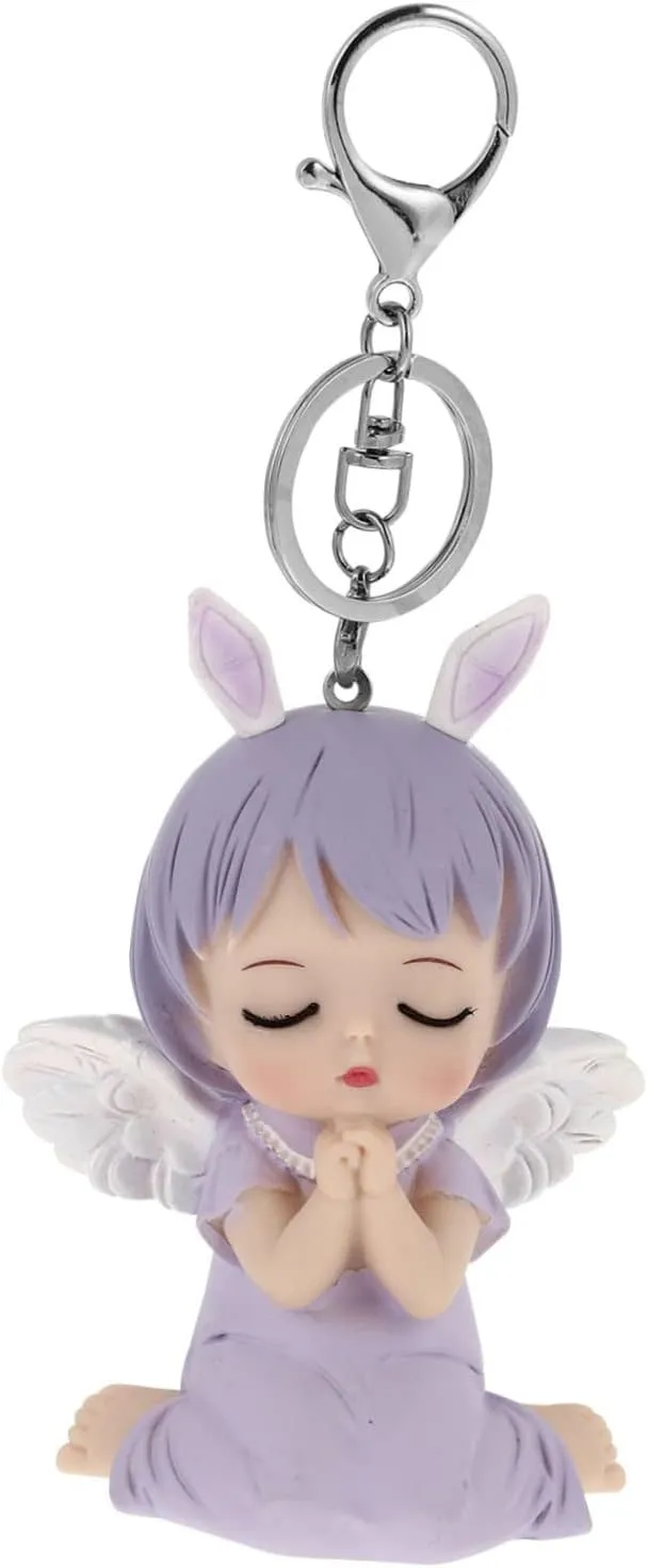 VICASKY Doll Keychain Hanging Bag Cute Chain Silicone Decorative Backpack Charms Angel Doll Keychain Pendant Cute Handbag Decor For Car Lightweight Keyring Charm With Hanging Ring Adorable Present