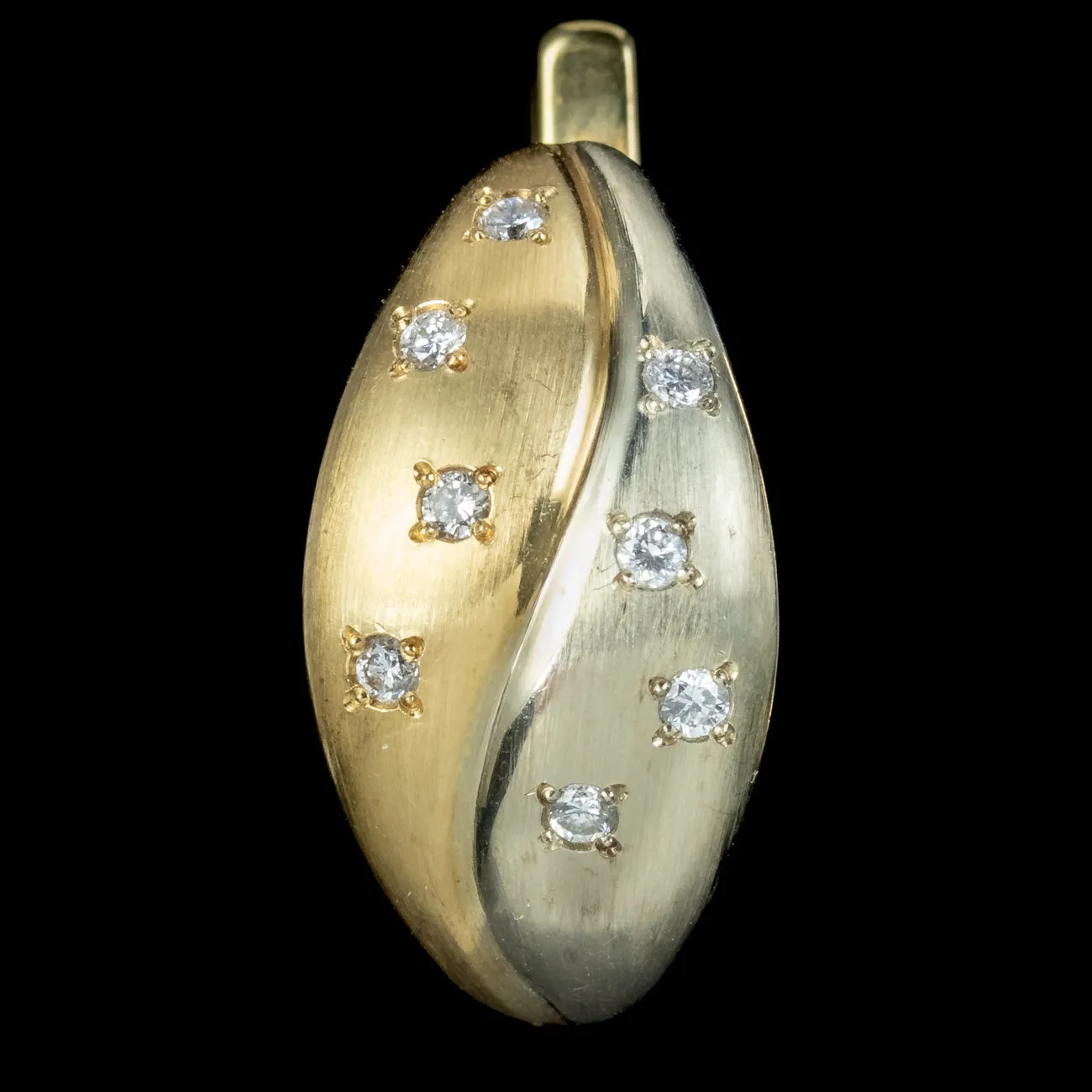 Vintage Diamond Earrings Two Tone 18ct Gold
