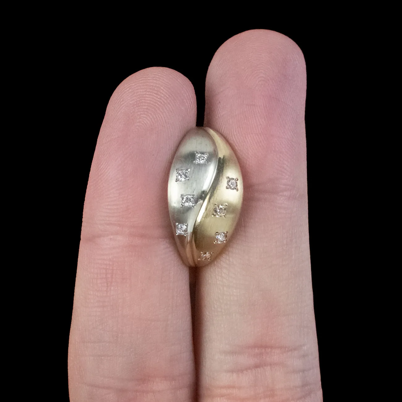 Vintage Diamond Earrings Two Tone 18ct Gold