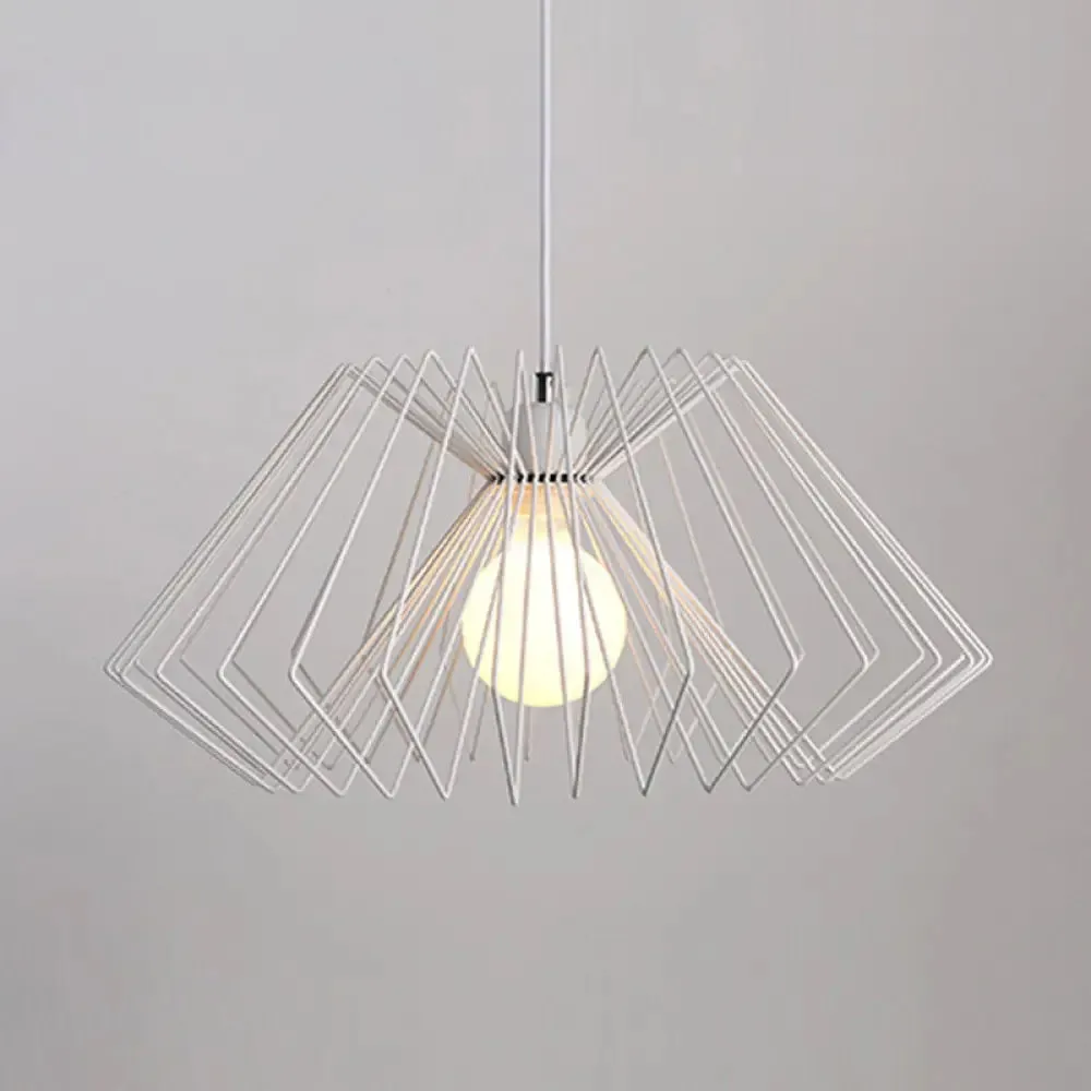 Vintage Metal Spider Web Hanging Lamp - 1-Light Pendant Fixture for Cafes