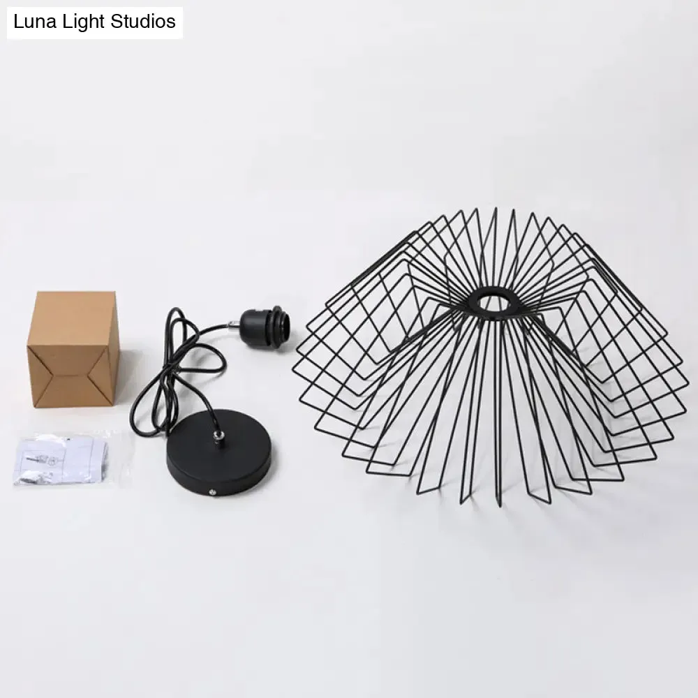 Vintage Metal Spider Web Hanging Lamp - 1-Light Pendant Fixture for Cafes