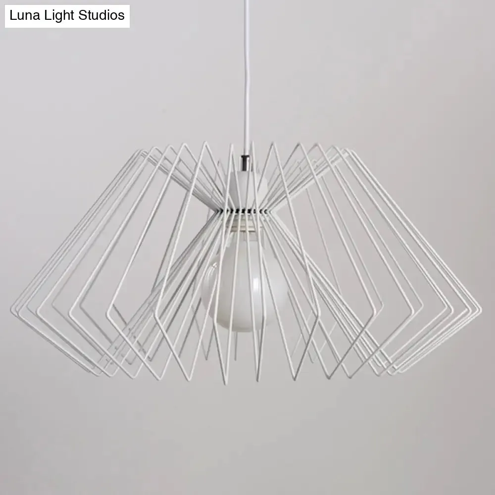 Vintage Metal Spider Web Hanging Lamp - 1-Light Pendant Fixture for Cafes