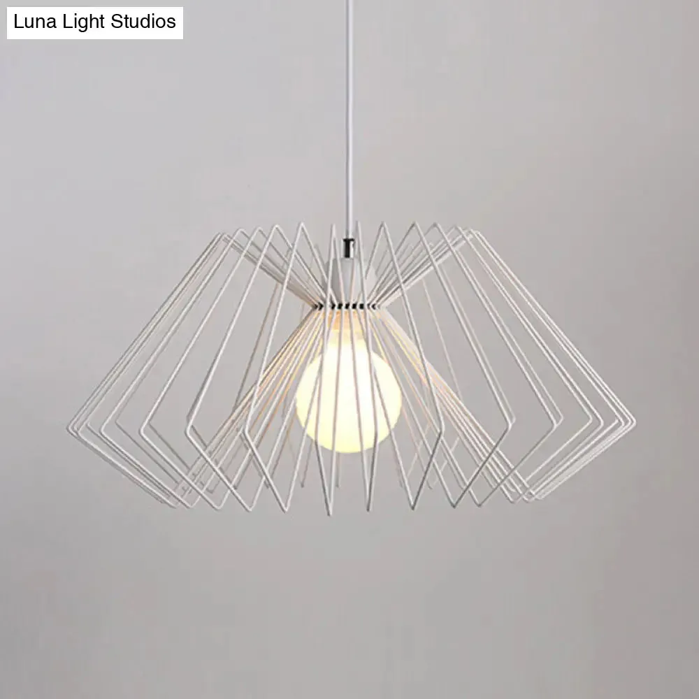Vintage Metal Spider Web Hanging Lamp - 1-Light Pendant Fixture for Cafes