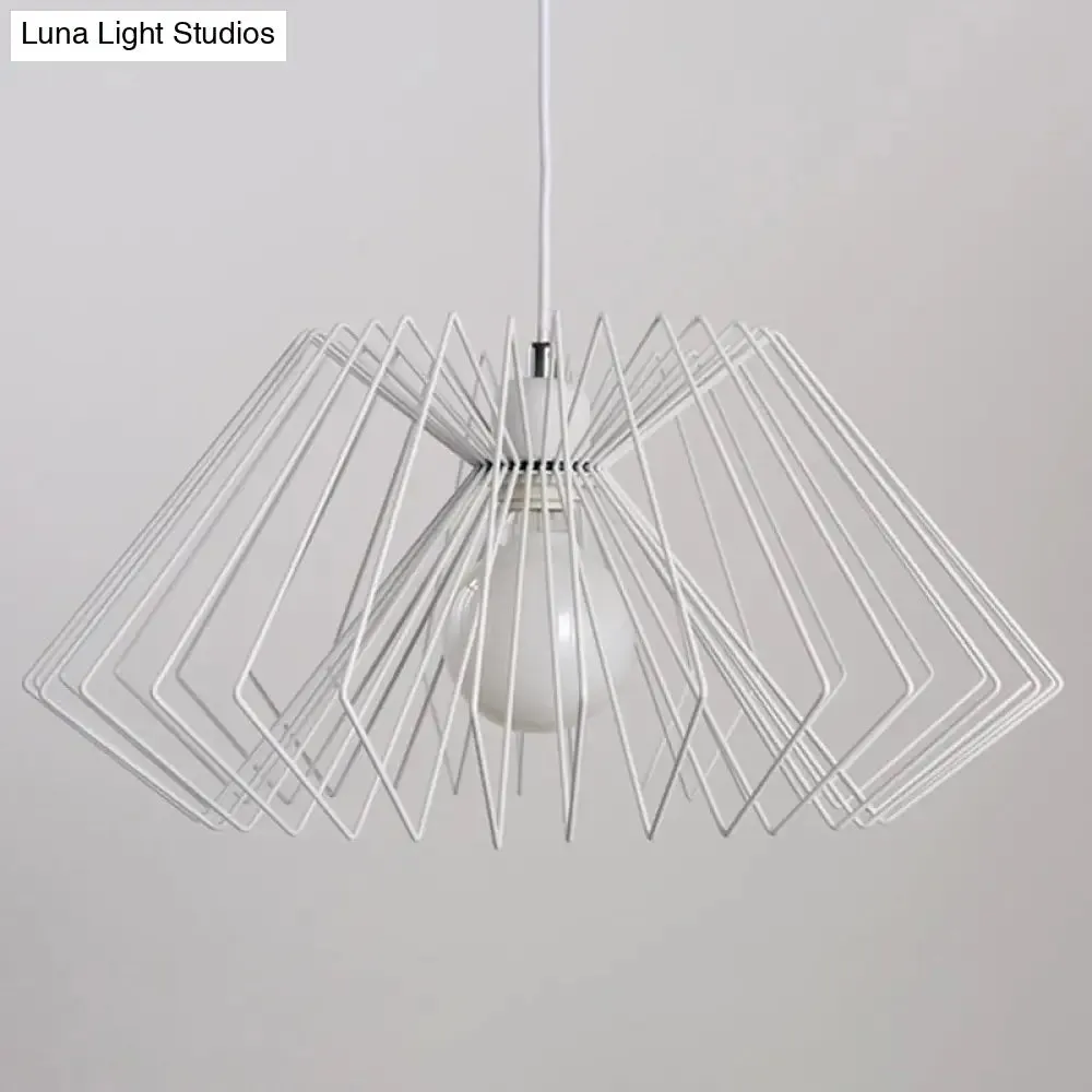 Vintage Metal Spider Web Hanging Lamp - 1-Light Pendant Fixture for Cafes