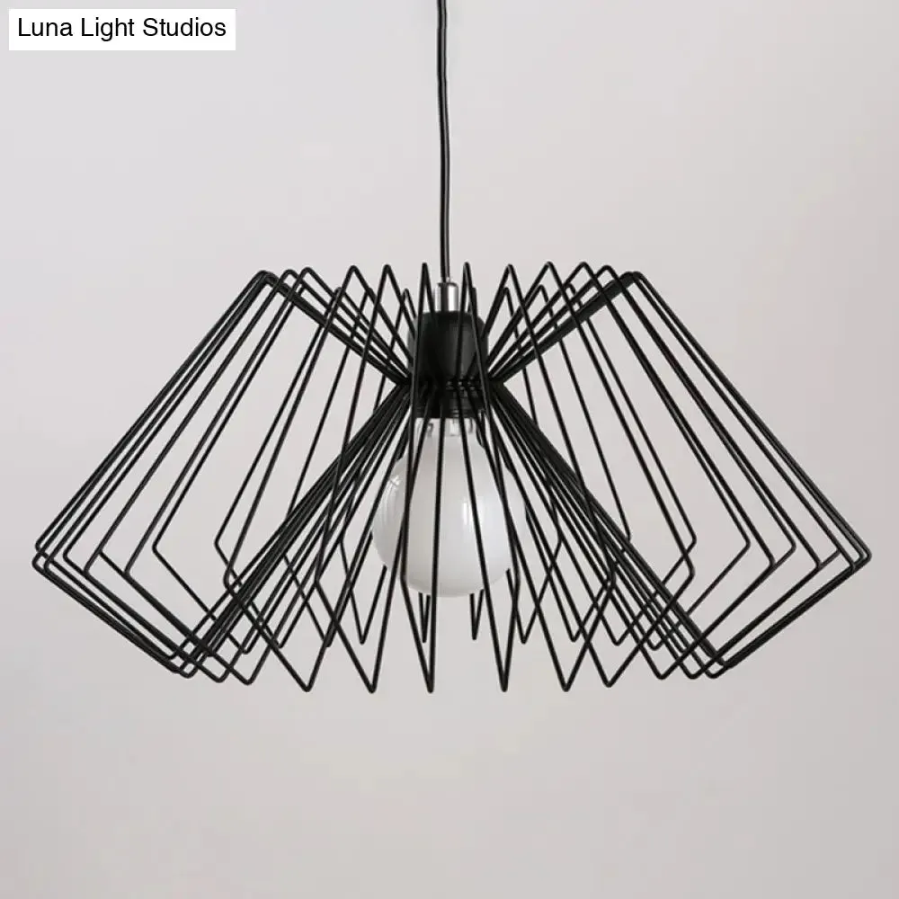 Vintage Metal Spider Web Hanging Lamp - 1-Light Pendant Fixture for Cafes