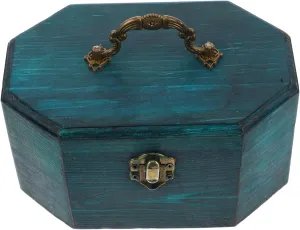 VOSAREA Retro Style Jewelry Box Wooden Storage Case Vintage Trinket Box Multi-use Storage Chest