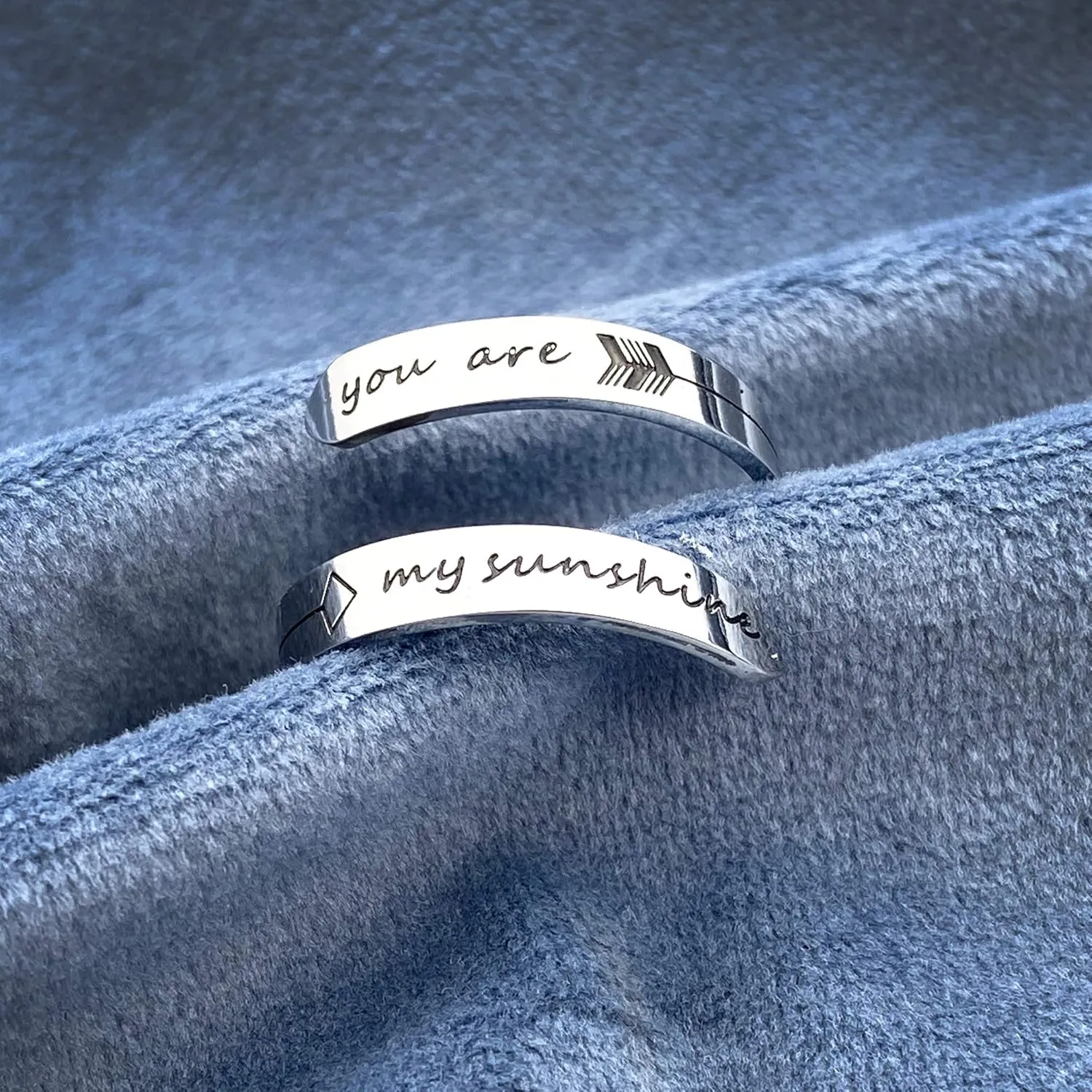 Vrycot Adjustable silvery Inspirational Stainless Steel Adjustable Bands Cool Stacking Opening Gift for Women Statement