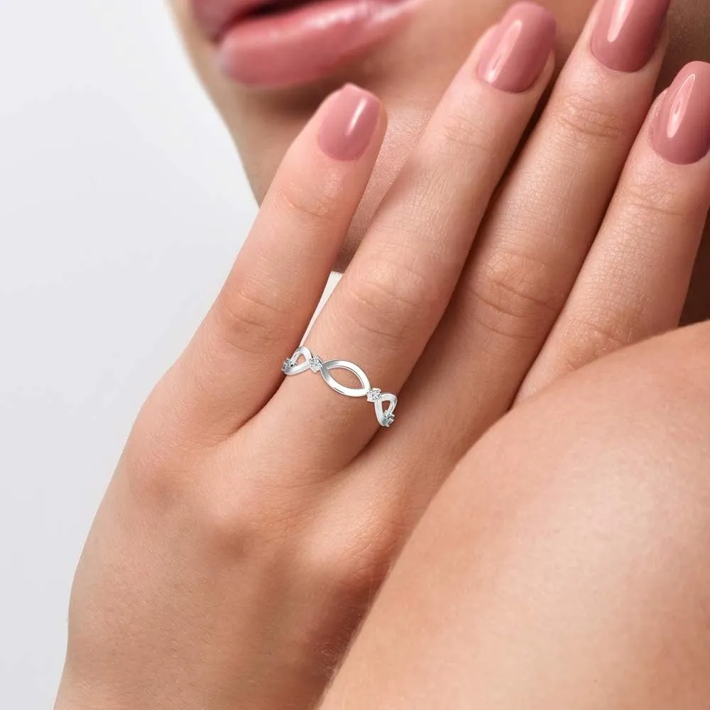 VVS Luxury Design With 10K White/Yellow/Rose Gold With 0.05 Tcw Round Cut Natural Diamond Ring With VVS Certificate, Couple Rings, Real Diamond Ring