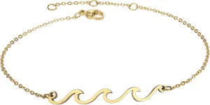 Wave Anklet for Women Gold Silver Plated Beach Ankle Bracelets Ocean Wave Boho Anklets Adjustable Summer Foot Jewelry for Women Birthday Gifts