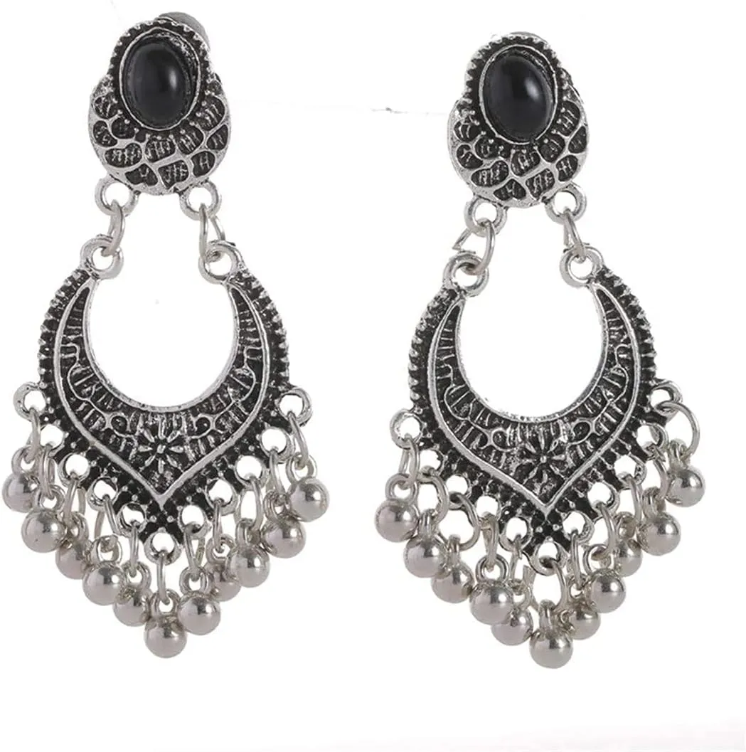 Women Vintage Bohemian Beaded Tassel Long Earrings Great for Birthday, Style 2