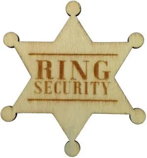 Wooden Ring Security Badge Pin for Wedding Rustic Wooden Ring Bearer Gift for Boys Wedding Accessories