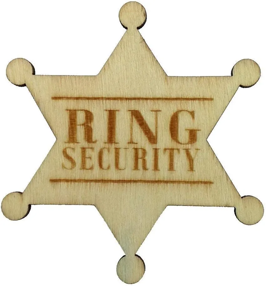 Wooden Ring Security Badge Pin for Wedding Rustic Wooden Ring Bearer Gift for Boys Wedding Accessories