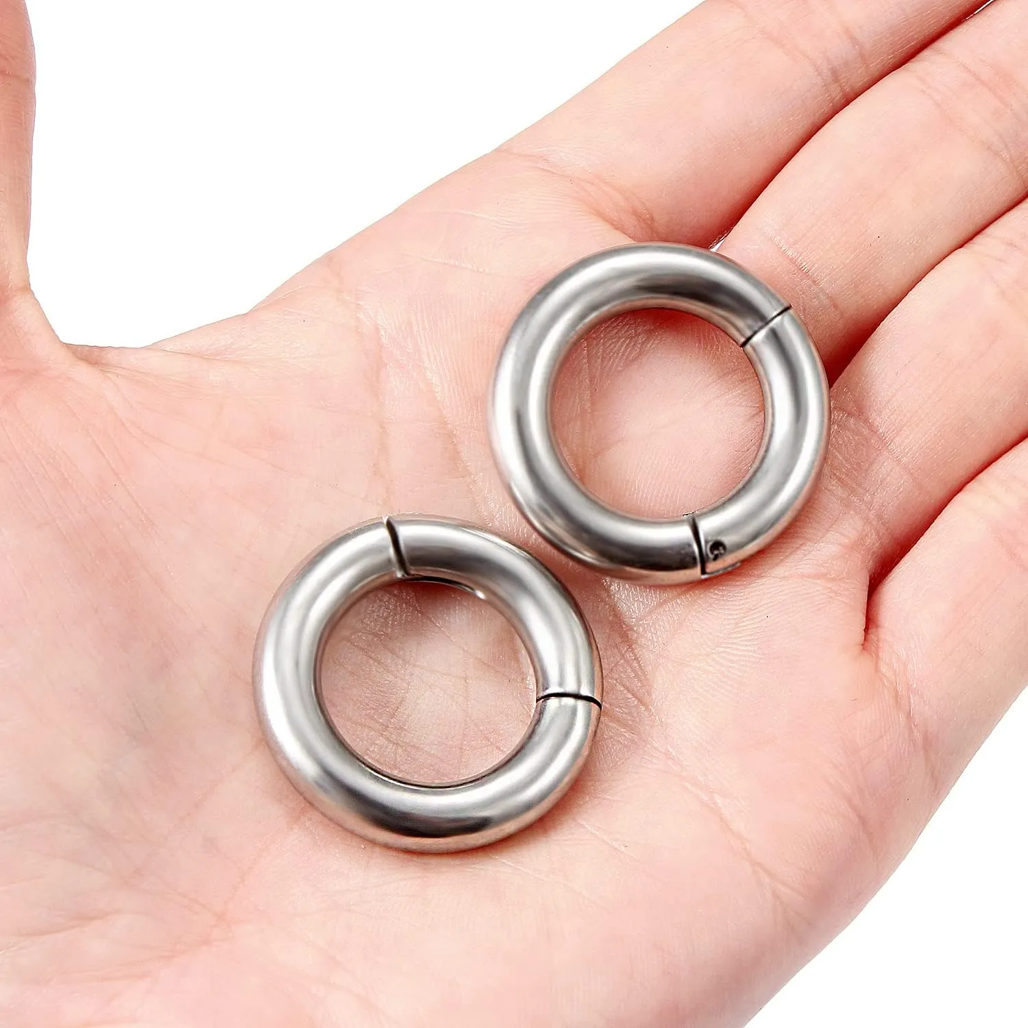 Yaalozei 2G 4G 6G 8G 10G 12G Hinged Large Septum Rings Clicker Surgical Steel Ear Gauges Tunnels Plugs Hoop Earrings Expander Taper Stretching kit Big Septum Nose Ring Piercing Jewelry for Men Women