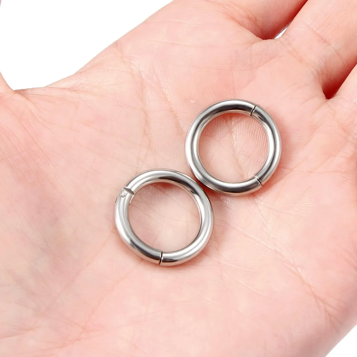 Yaalozei 2G 4G 6G 8G 10G 12G Hinged Large Septum Rings Clicker Surgical Steel Ear Gauges Tunnels Plugs Hoop Earrings Expander Taper Stretching kit Big Septum Nose Ring Piercing Jewelry for Men Women