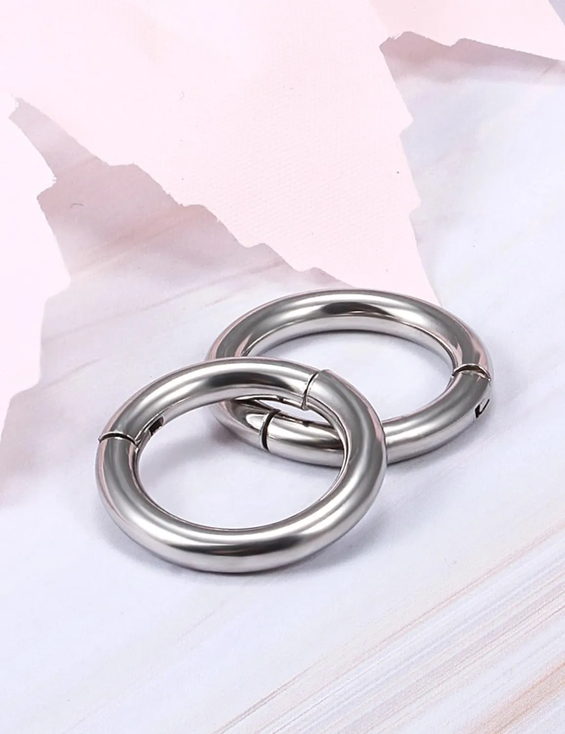 Yaalozei 2G 4G 6G 8G 10G 12G Hinged Large Septum Rings Clicker Surgical Steel Ear Gauges Tunnels Plugs Hoop Earrings Expander Taper Stretching kit Big Septum Nose Ring Piercing Jewelry for Men Women
