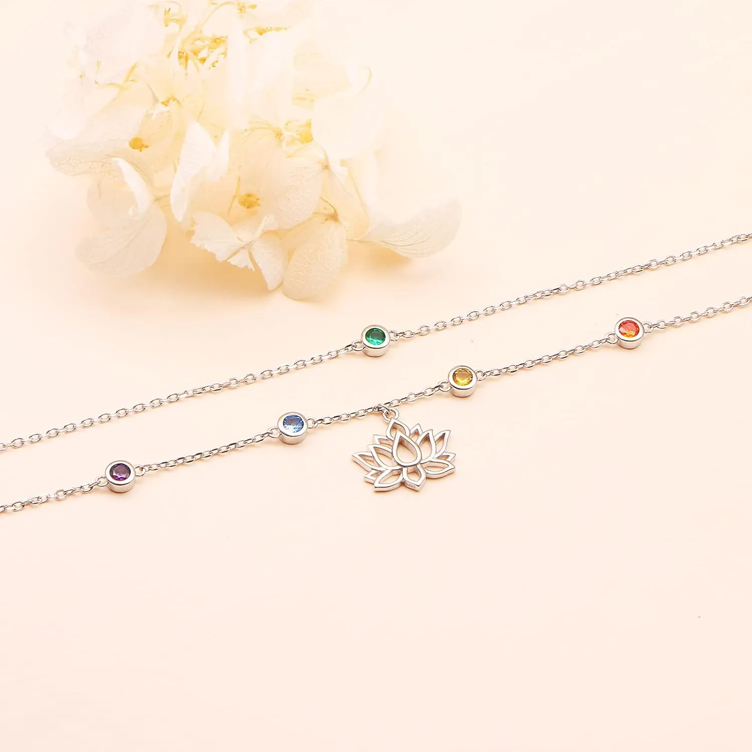 Yearace Ankle Bracelets for Women Sterling Silver Layered Mustard Seed/Butterfly/Lotus Flower/Evil Eyes/Sea Turtle/Lotus Chakra Anklet Adjustable Beach Foot Chain Jewelry Gift for Summer Day