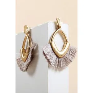 Zelda Light Grey Tassel Drop Earrings
